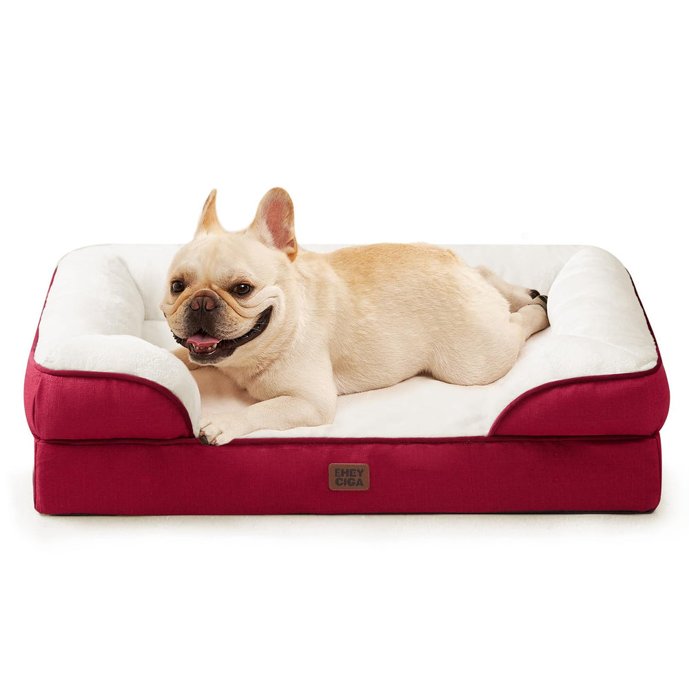 EHEYCIGA orthopedic dog bed memory foam top view provides supported joints for comfy naps.