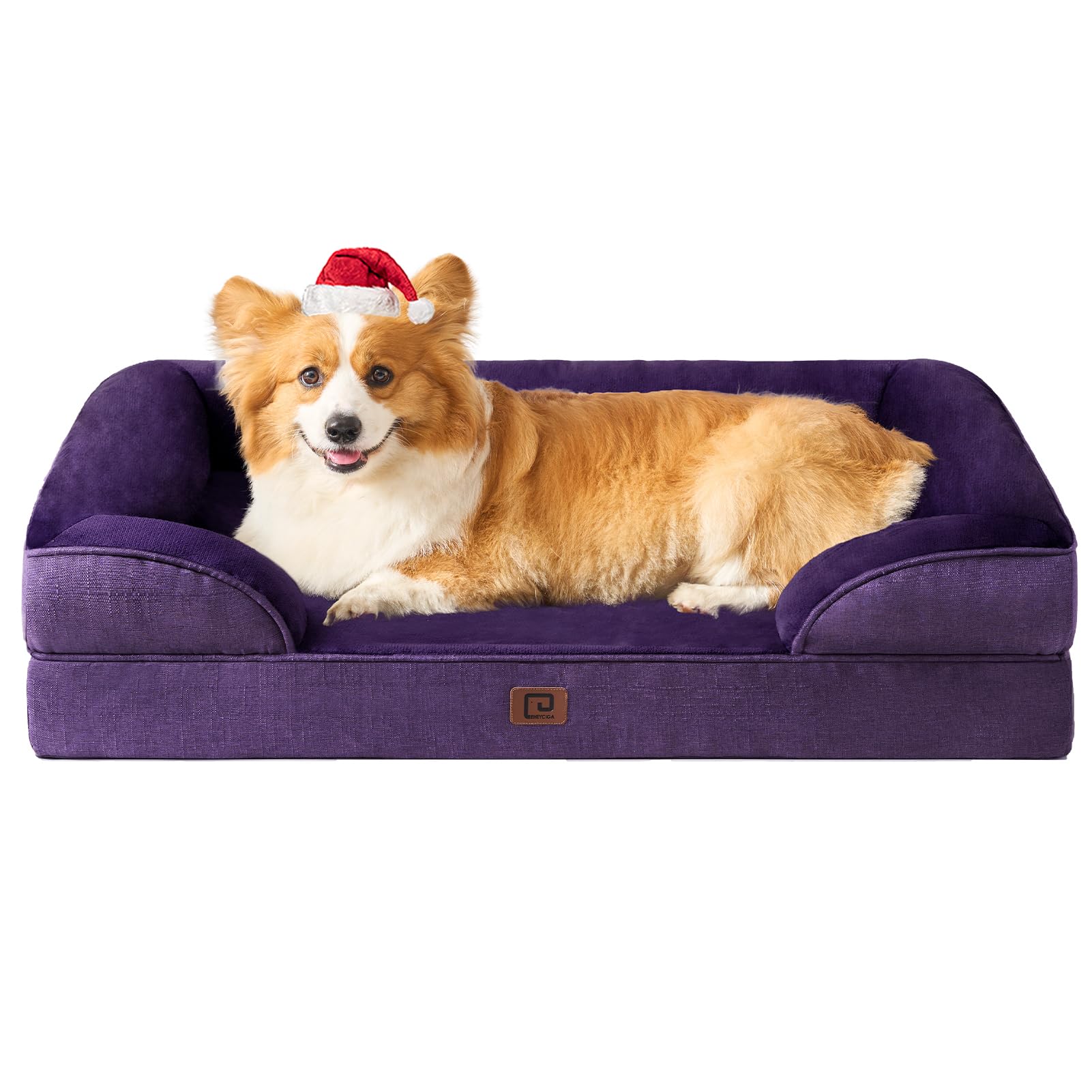 EHEYCIGA orthopedic dog bed memory foam top view for even joint support and restful sleep.