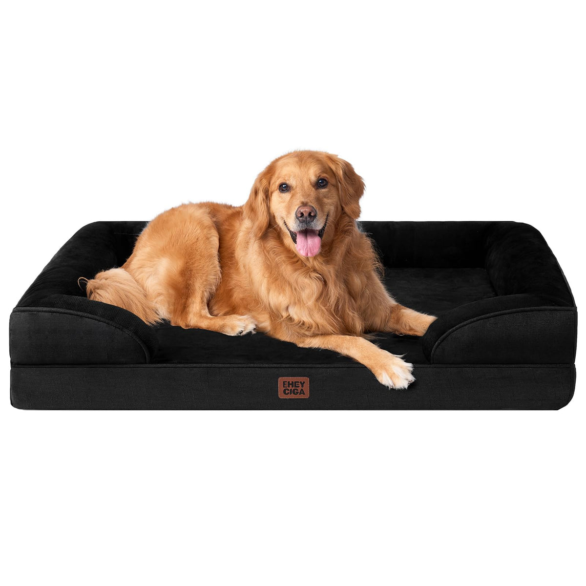EHEYCIGA orthopedic dog bed memory foam top view shows balanced support
