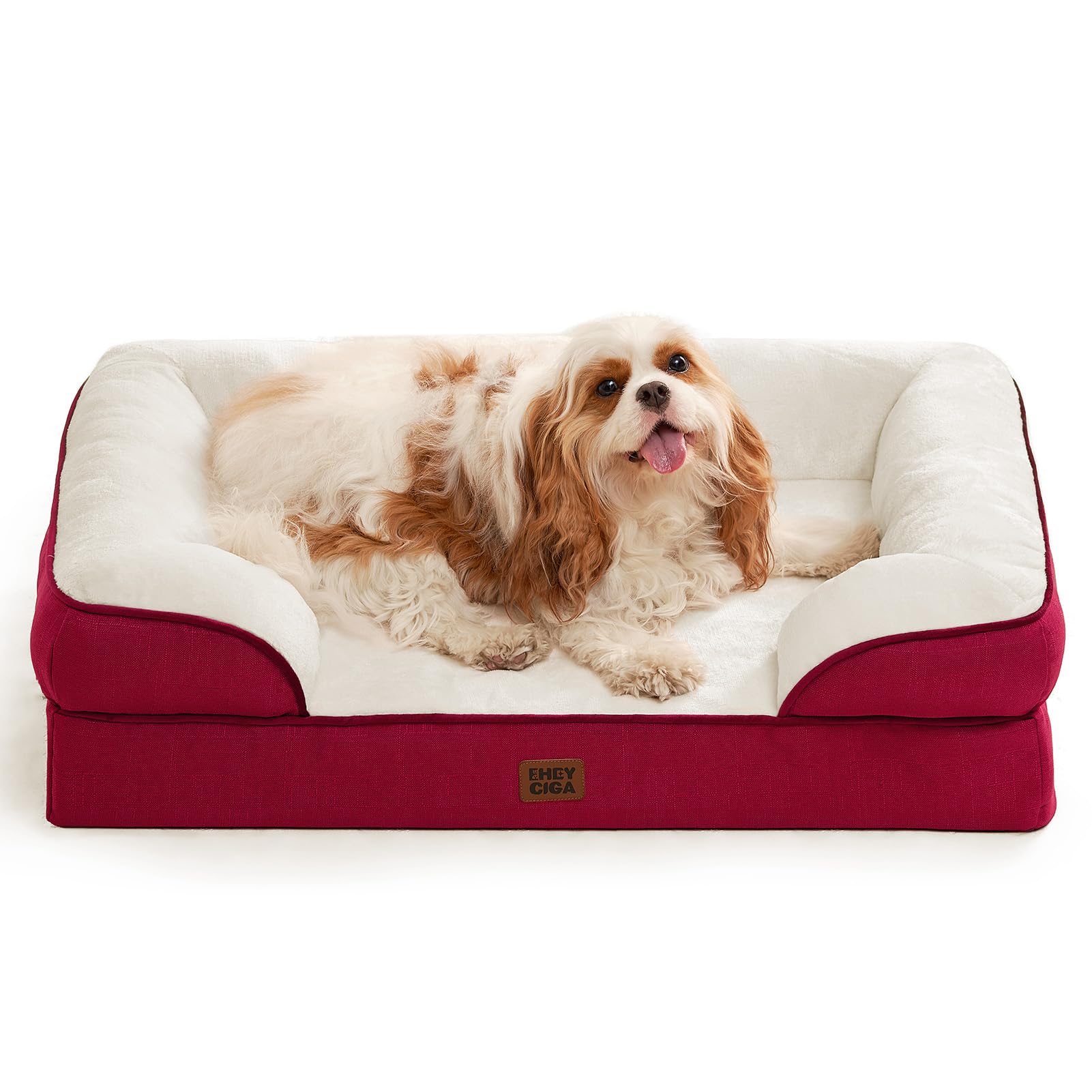 EHEYCIGA orthopedic dog bed memory foam top view shows plush support.
