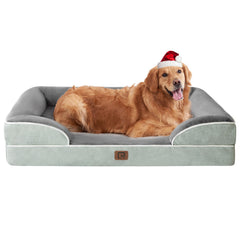 EHEYCIGA orthopaedic dog bed memory foam close-up highlights supportive foam for joints.