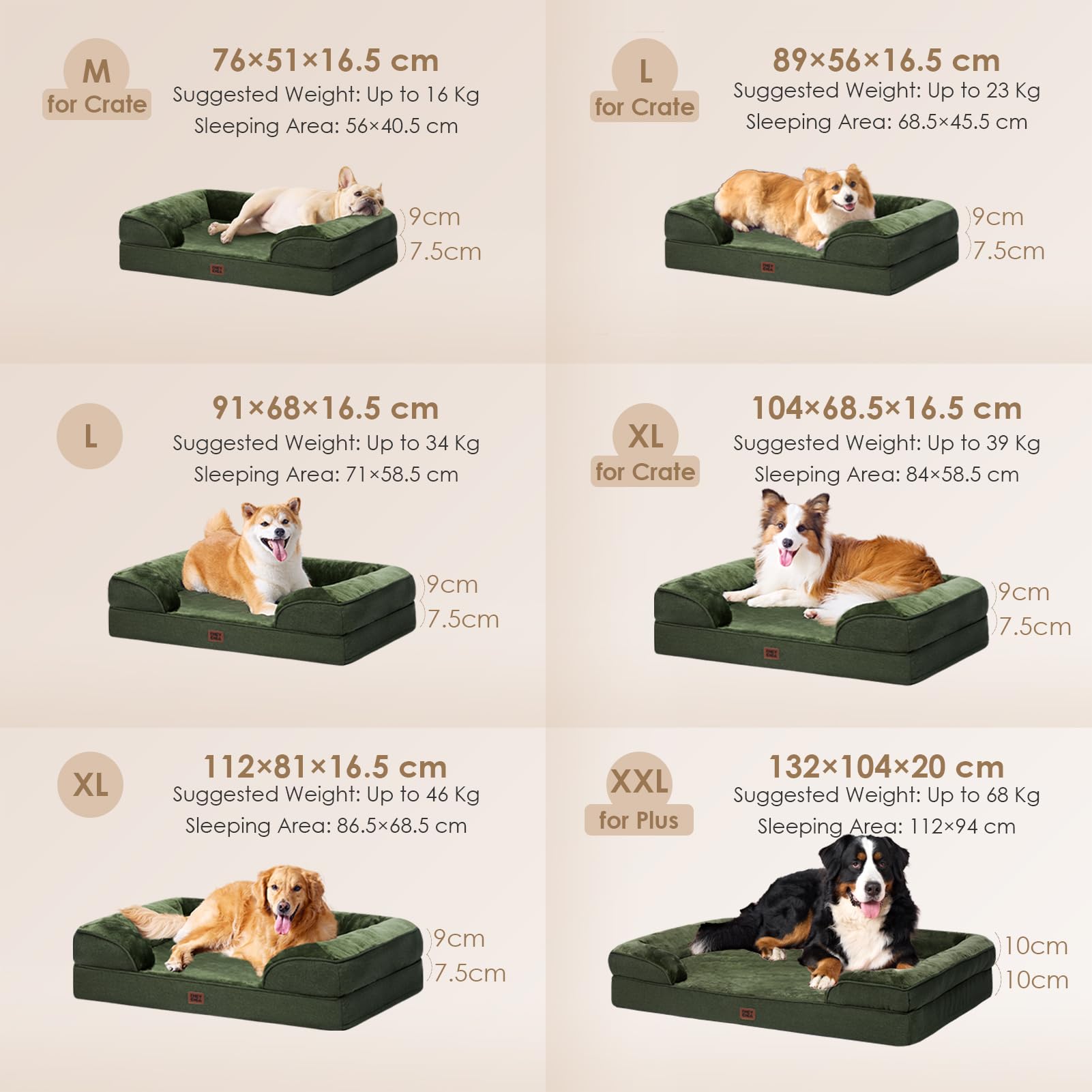 EHEYCIGA orthopedic dog bed non-slip bottom helps stay put on slick floors