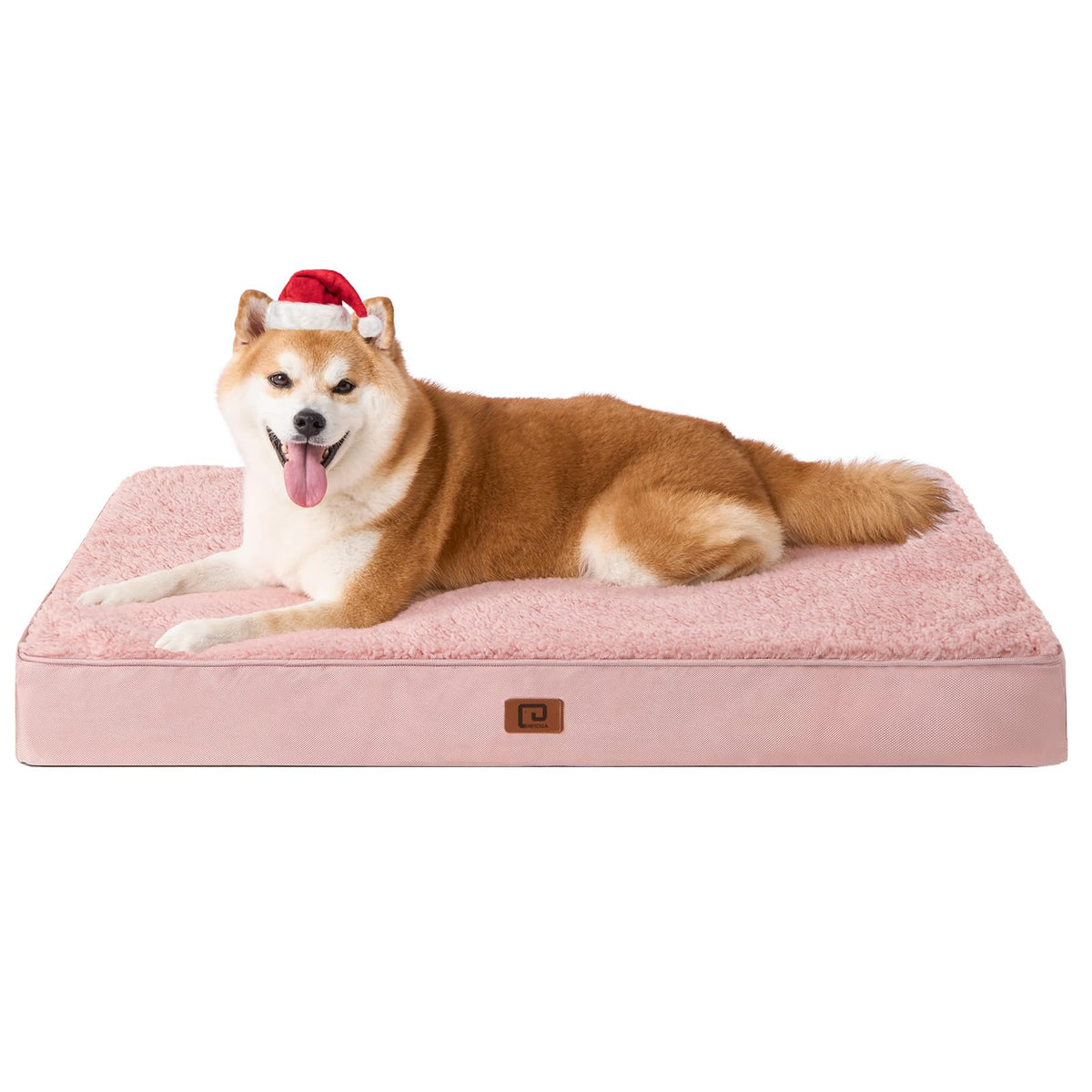 EHEYCIGA orthopedic dog bed pink foam-core for comfortable, supported rest.