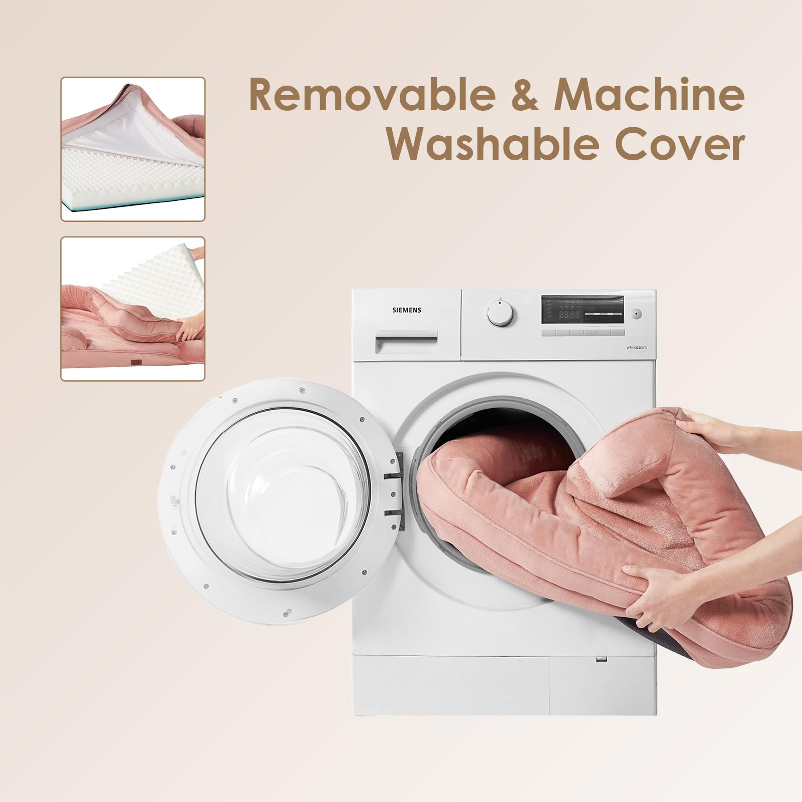 EHEYCIGA removable washable cover with zipper simplifies cleaning