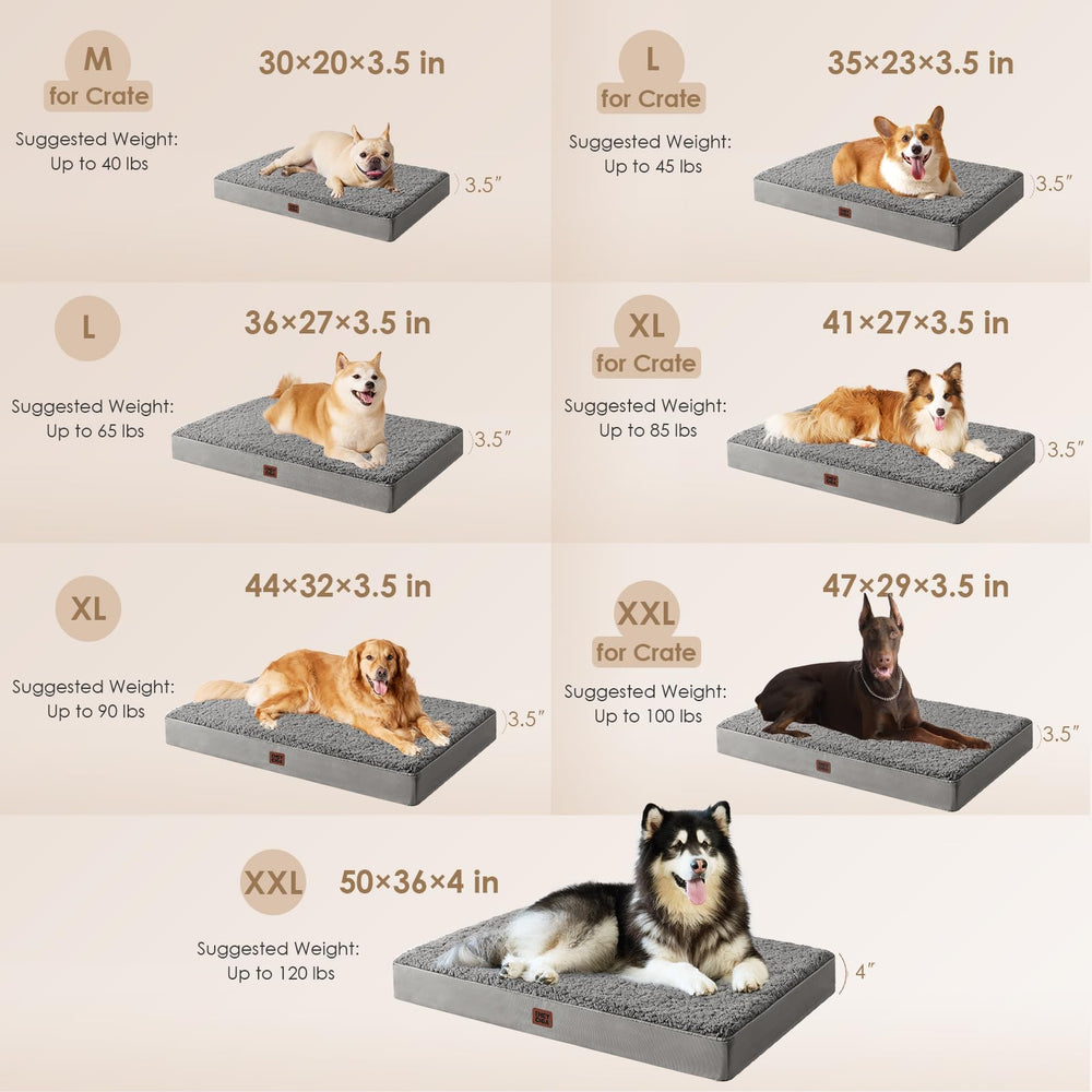 EHEYCIGA orthopedic dog bed sherpa top image highlights plush warmth for restful naps