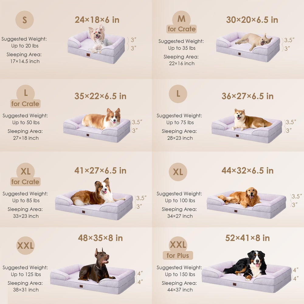 EHEYCIGA orthopedic dog bed side bolster visible for neck and head support