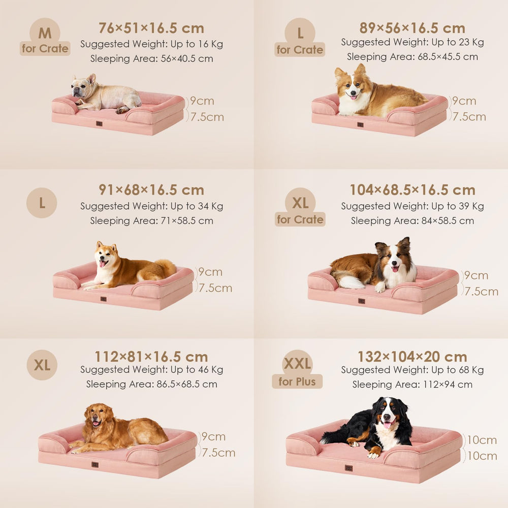 EHEYCIGA Orthopedic Dog Bed fleece surface delivers cozy warmth for restful sleep.