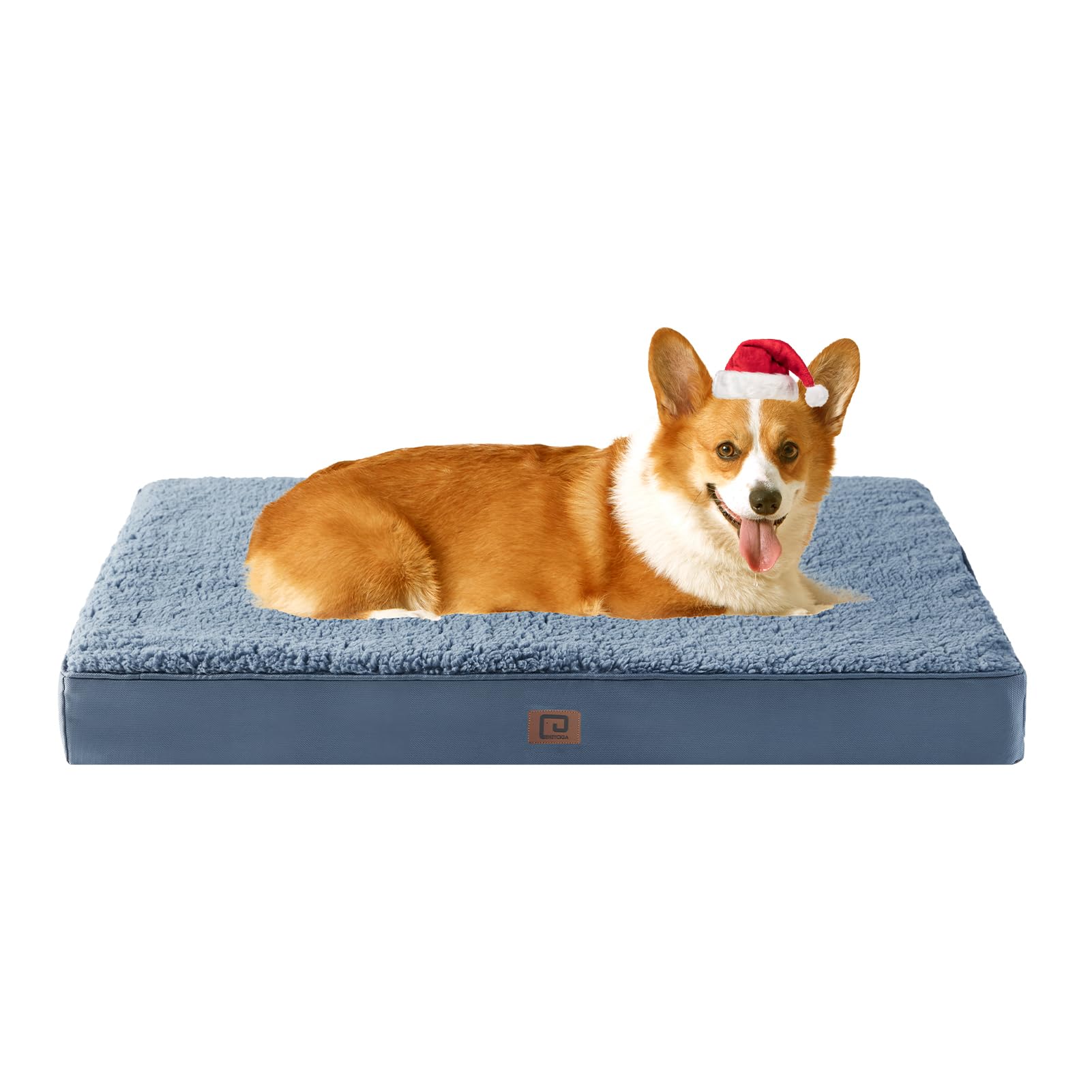 EHEYCIGA orthopedic dog bed spa-blue 35x23, ready for crate-time comfort.