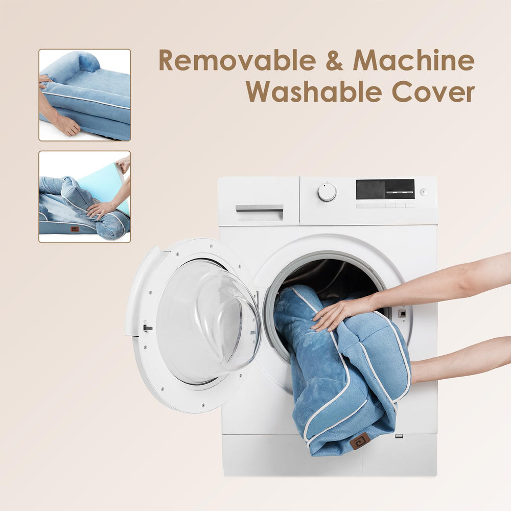 EHEYCIGA orthopedic dog bed washable-cover simplifies cleaning after muddy adventures.