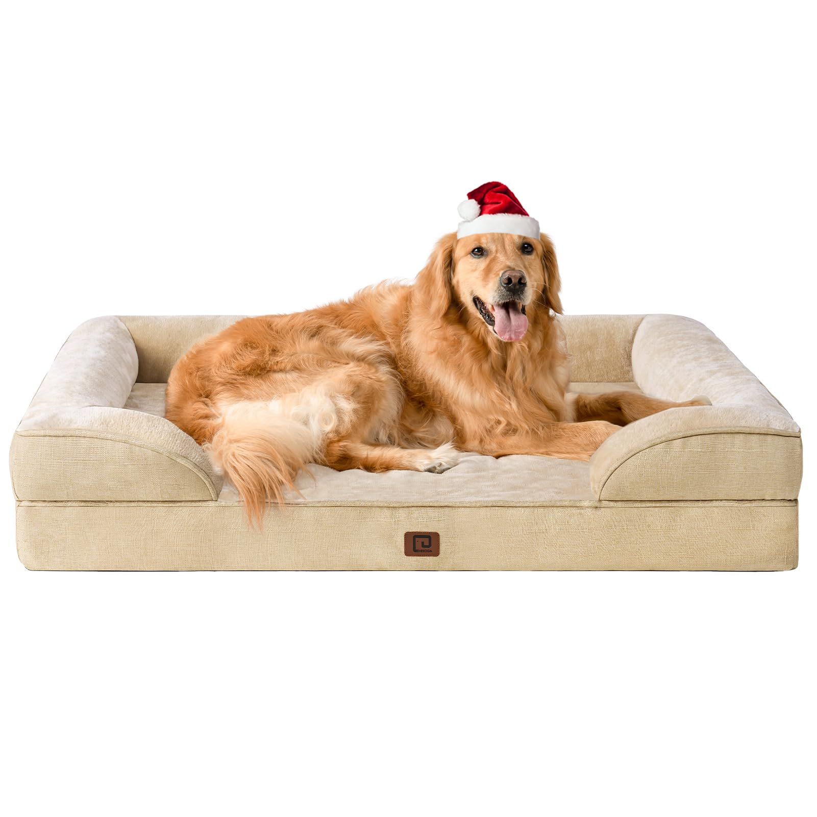 EHEYCIGA orthopedic dog bed XL cover closeup showing waterproof layer for damp-prone areas.
