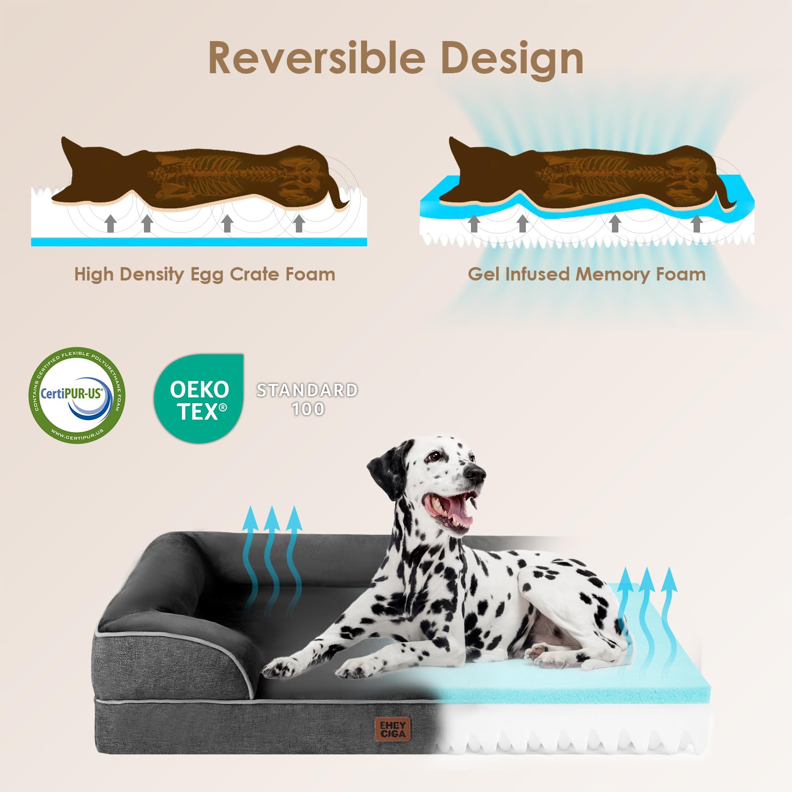 EHEYCIGA fleece surface offers soft warmth for calm naps