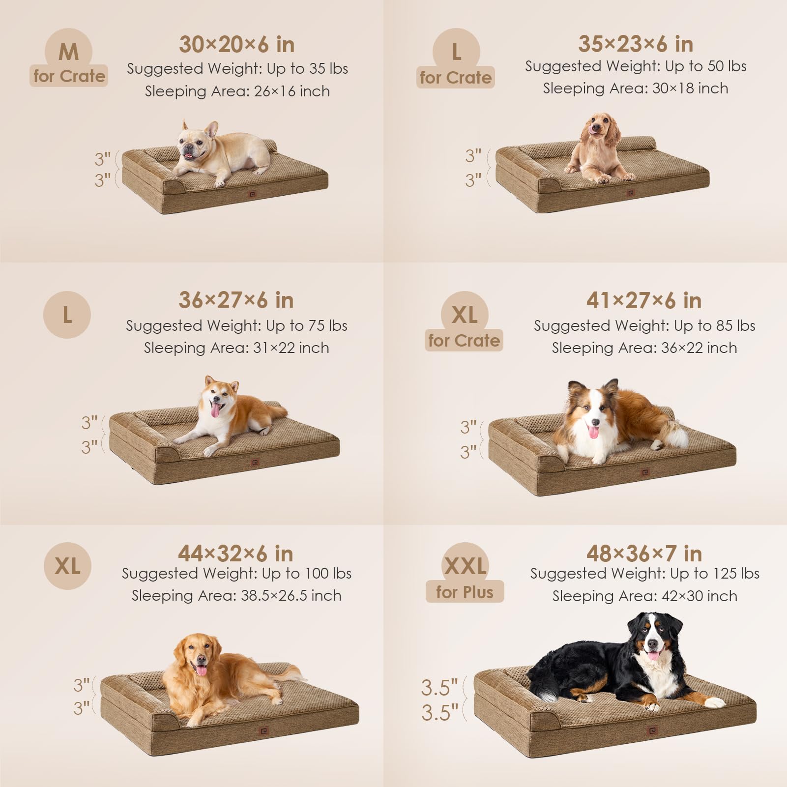 EHEYCIGA orthopedic dog bed with egg crate foam provides pressure relief on joints.