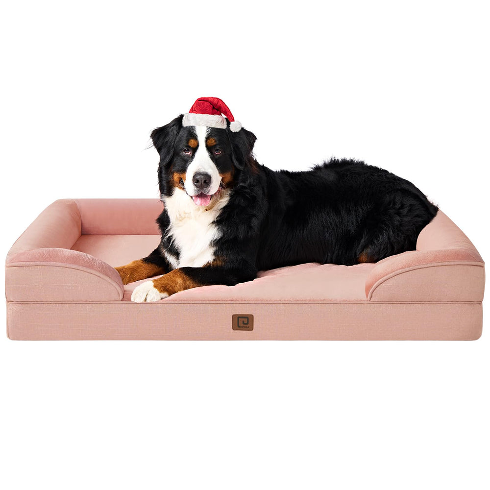 EHEYCIGA orthopedic XXL bed front view with spacious sleeping area for large breeds