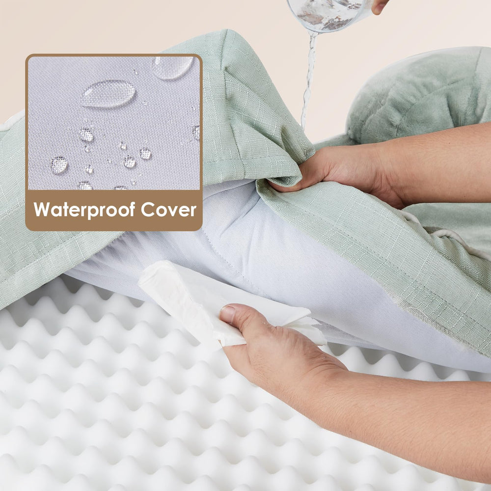 EHEYCIGA orthopedic bed with 3-sided bolsters for neck support