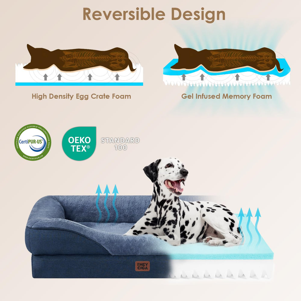 EHEYCIGA memory-foam-dog-bed-memory-foam-core supports even weight distribution for comfortable rest.
