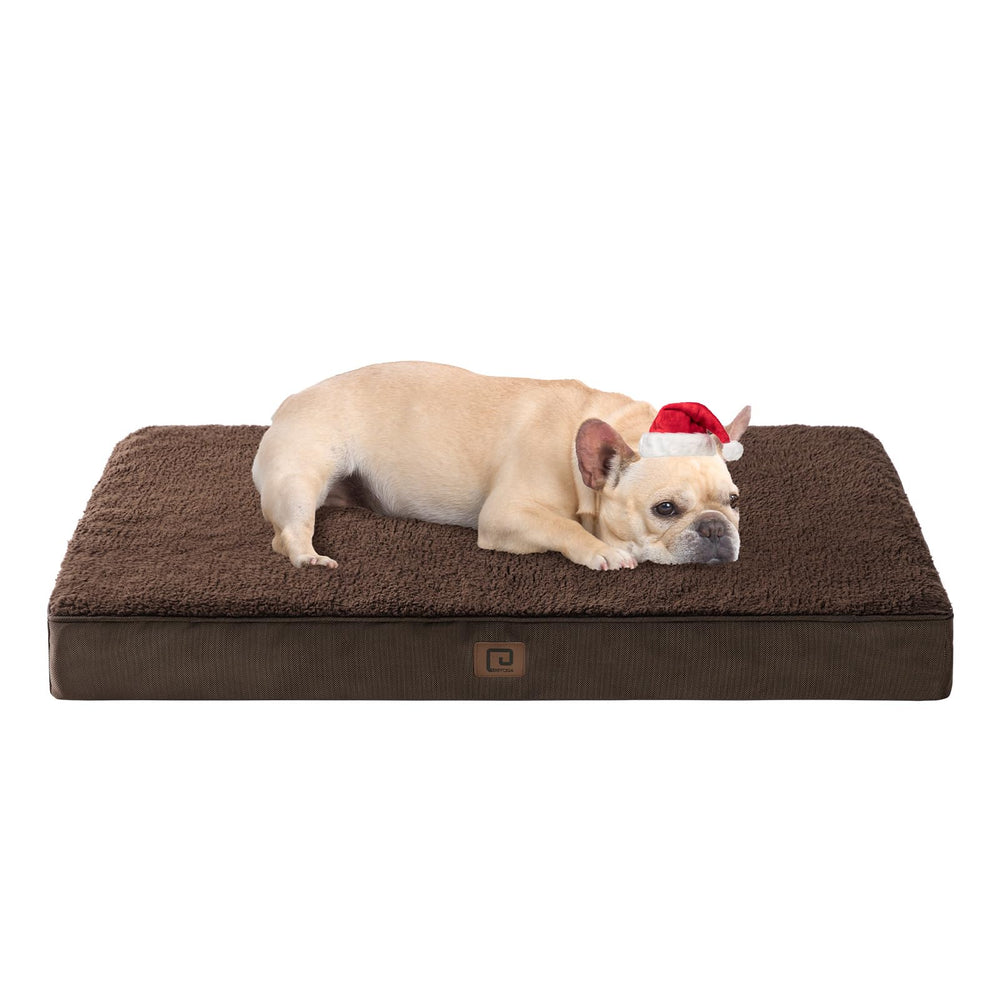 EHEYCIGA orthopedic small dog bed 30x20 in brown provides supportive rest.