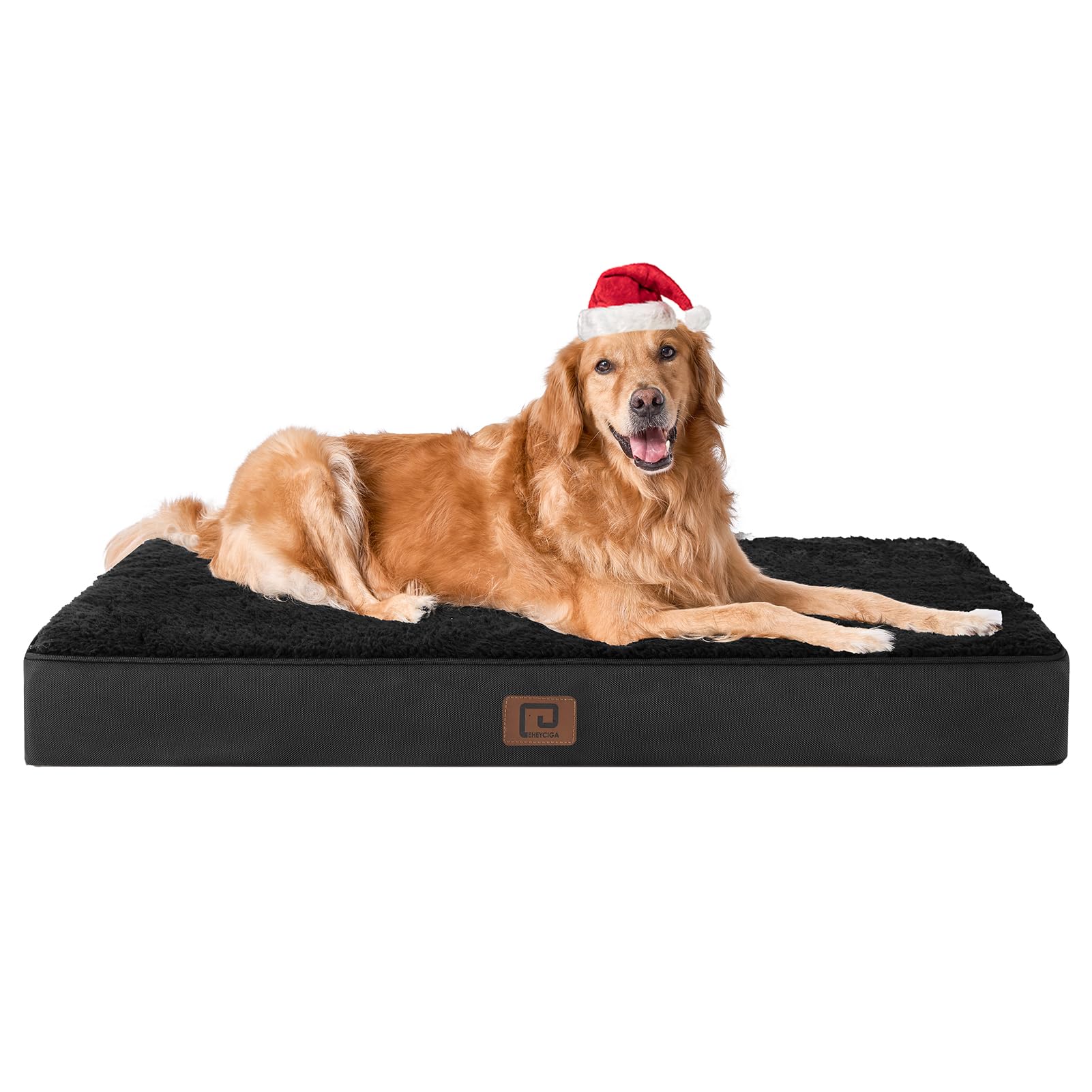 EHEYCIGA orthopedic XL dog bed with black removable cover for crate comfort