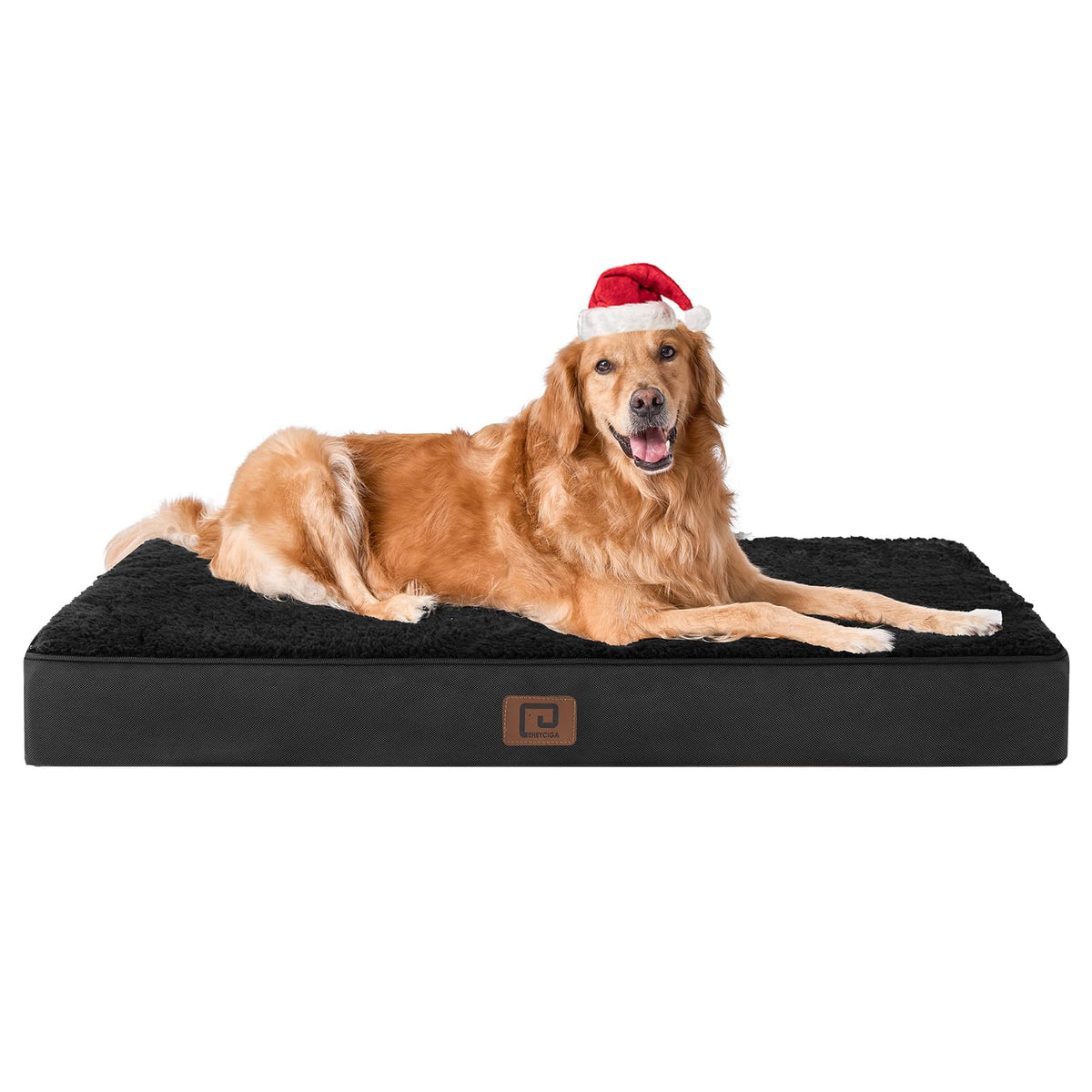 EHEYCIGA orthopedic XL dog bed with black removable cover for crate comfort