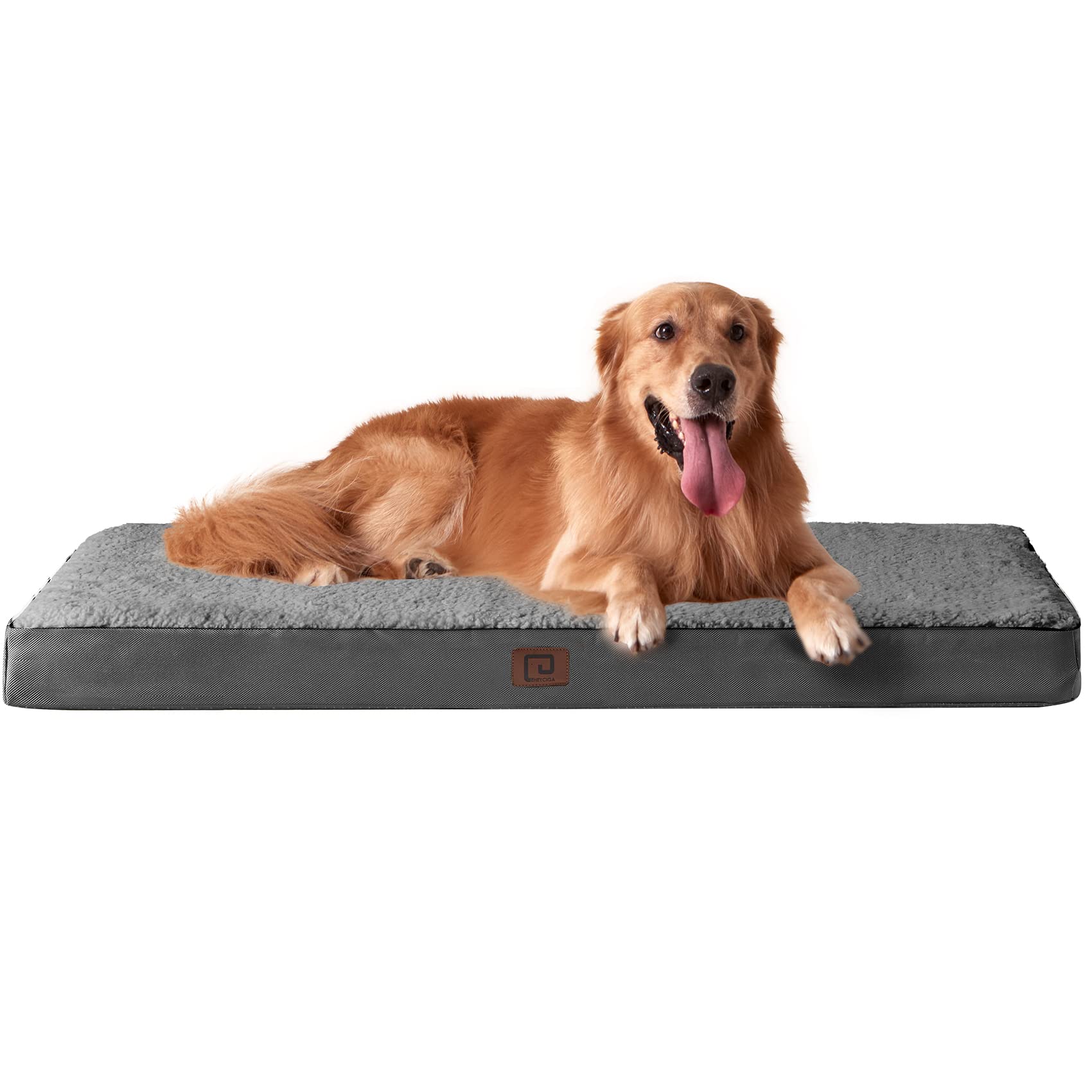EHEYCIGA orthopedic XL dog-bed with egg-crate foam provides sturdy support for large dogs.