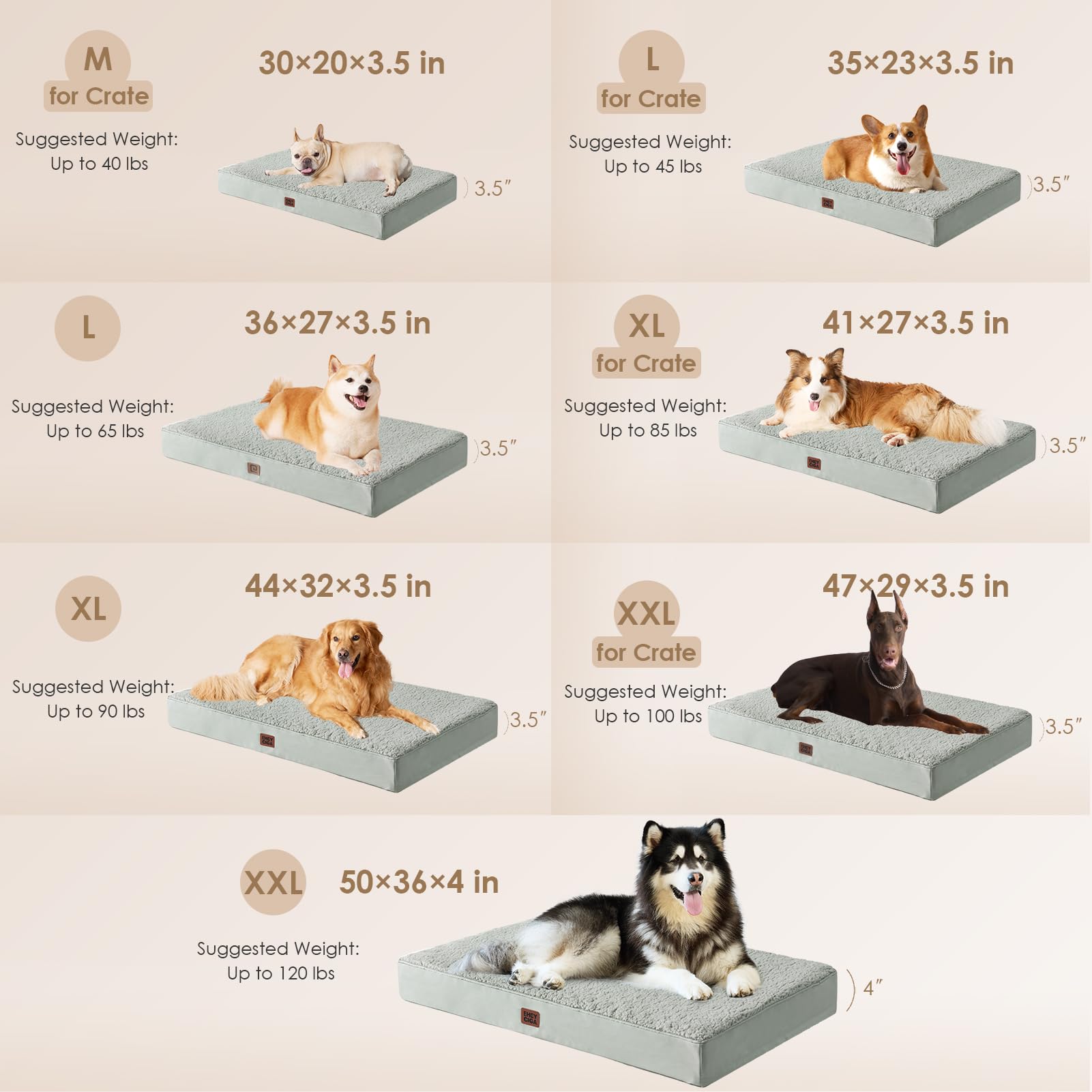 EHEYCIGA orthopedic XL dog bed egg-crate foam detail showing support and durability