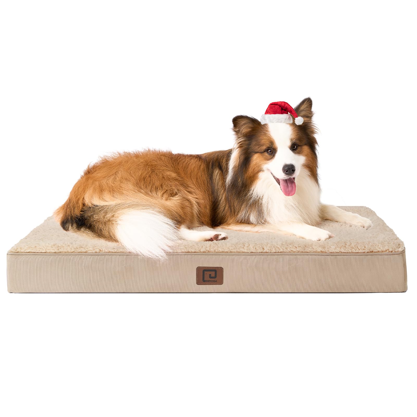 EHEYCIGA orthopedic XL dog bed foam close-up shows high-density support.