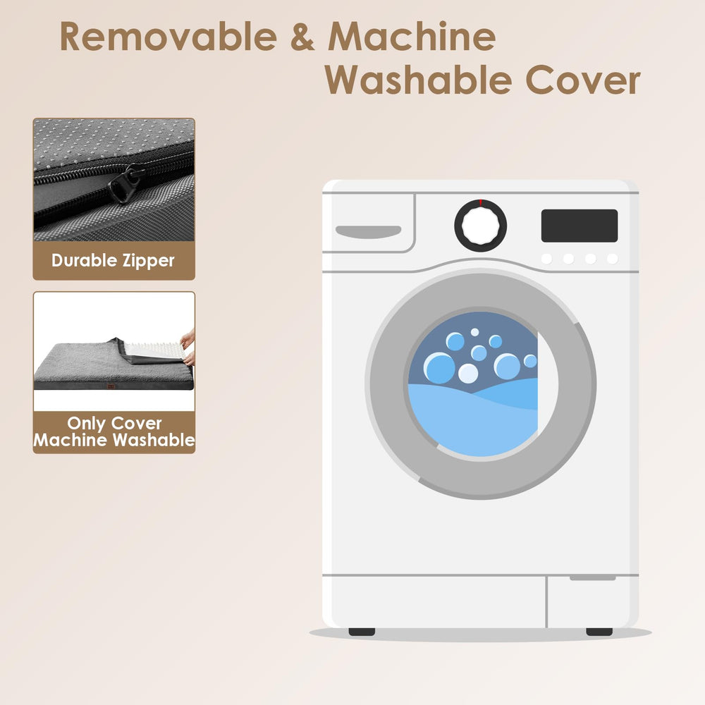 EHEYCIGA Orthopedic XL bed with removable cover for easy washing.