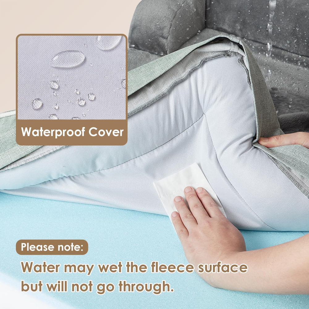 EHEYCIGA three-sided bolster supports neck and head for cosy, secure napping.