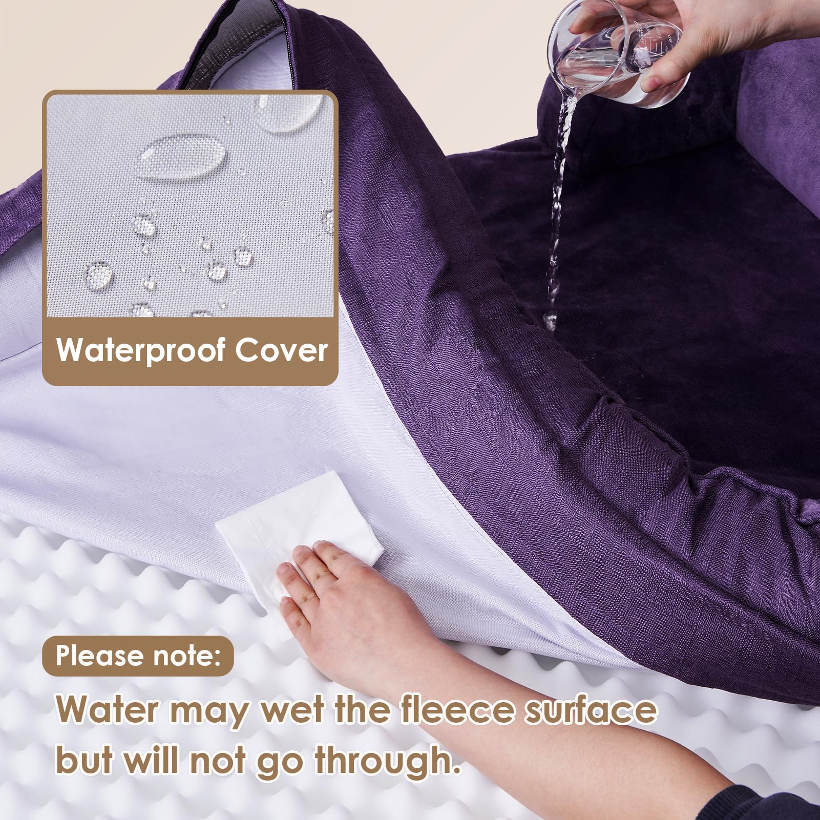 EHEYCIGA orthopedic XL dog bed waterproof film layer protects against spills