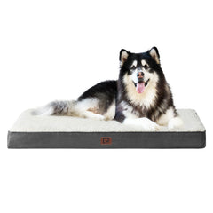 EHEYCIGA orthopedic XXL dog bed beige for crate fit offers roomy comfort.