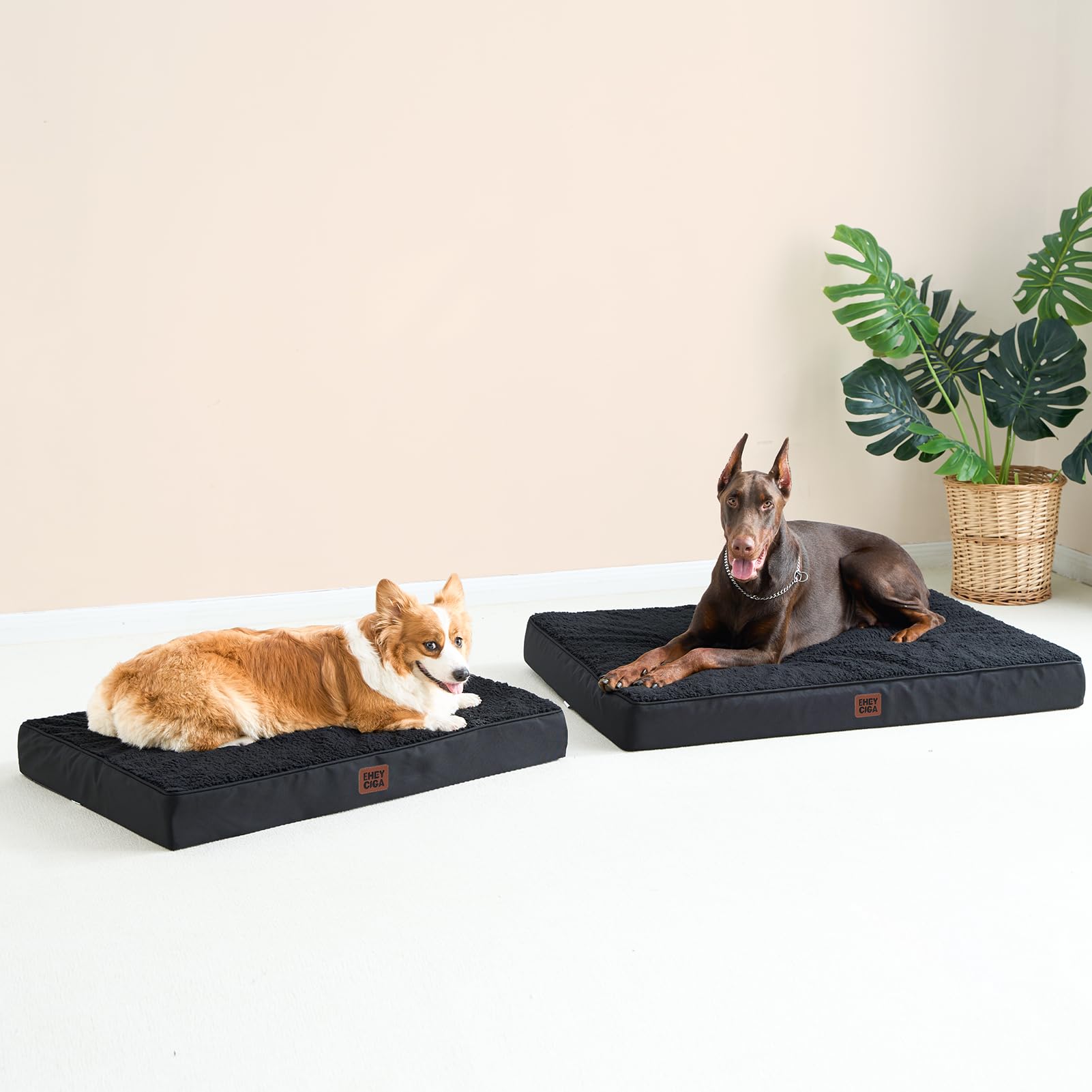 EHEYCIGA orthopedic XXL dog bed black color fits large pet spaces