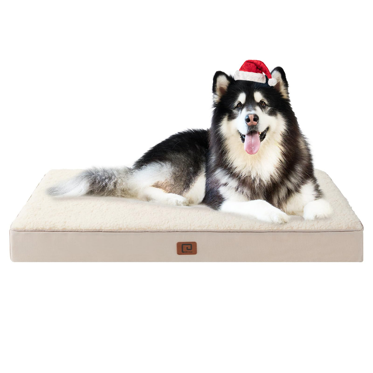 EHEYCIGA orthopedic XXL dog bed camel 50x36 shows sturdy support for jumbo dogs.