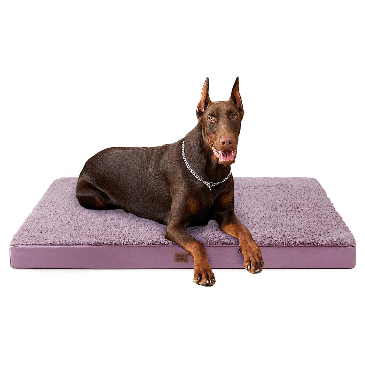 EHEYCIGA orthopedic XXL dog bed in fog purple fits a crate for jumbo dogs with comfort.