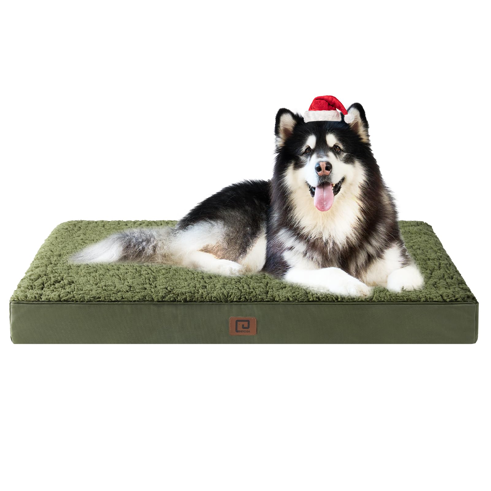 EHEYCIGA orthopedic XXL dog bed in dark green 50x36 supports jumbo dogs