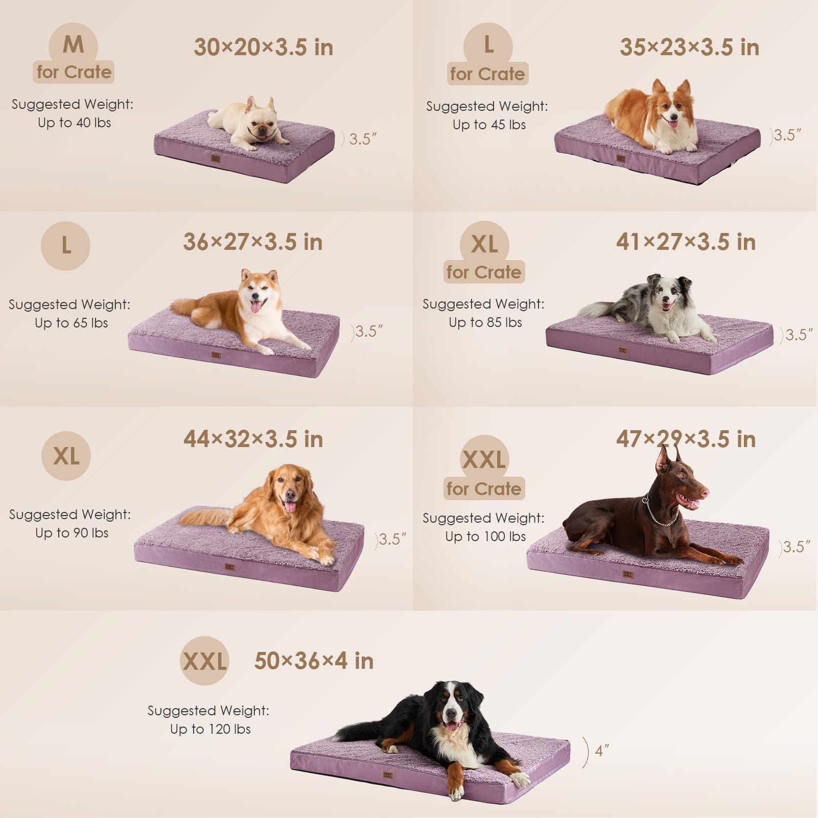 EHEYCIGA orthopedic XXL dog bed with egg-crate foam provides four-inch support for joints.