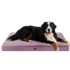 EHEYCIGA orthopedic XXL dog bed foam closeup showing supportive egg-crate foam for joint comfort.