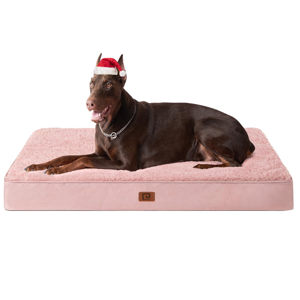 EHEYCIGA orthopedic XXL dog bed foam core supports jumbo dogs during naps.