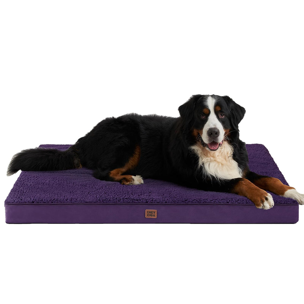 EHEYCIGA orthopedic XXL dog bed purple front view delivers plush comfort for large breeds