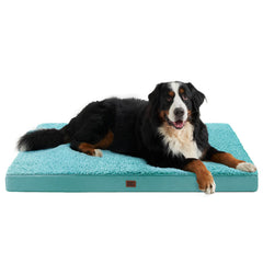 EHEYCIGA orthopedic XXL dog bed top view in turquoise for cozy, roomy lounging