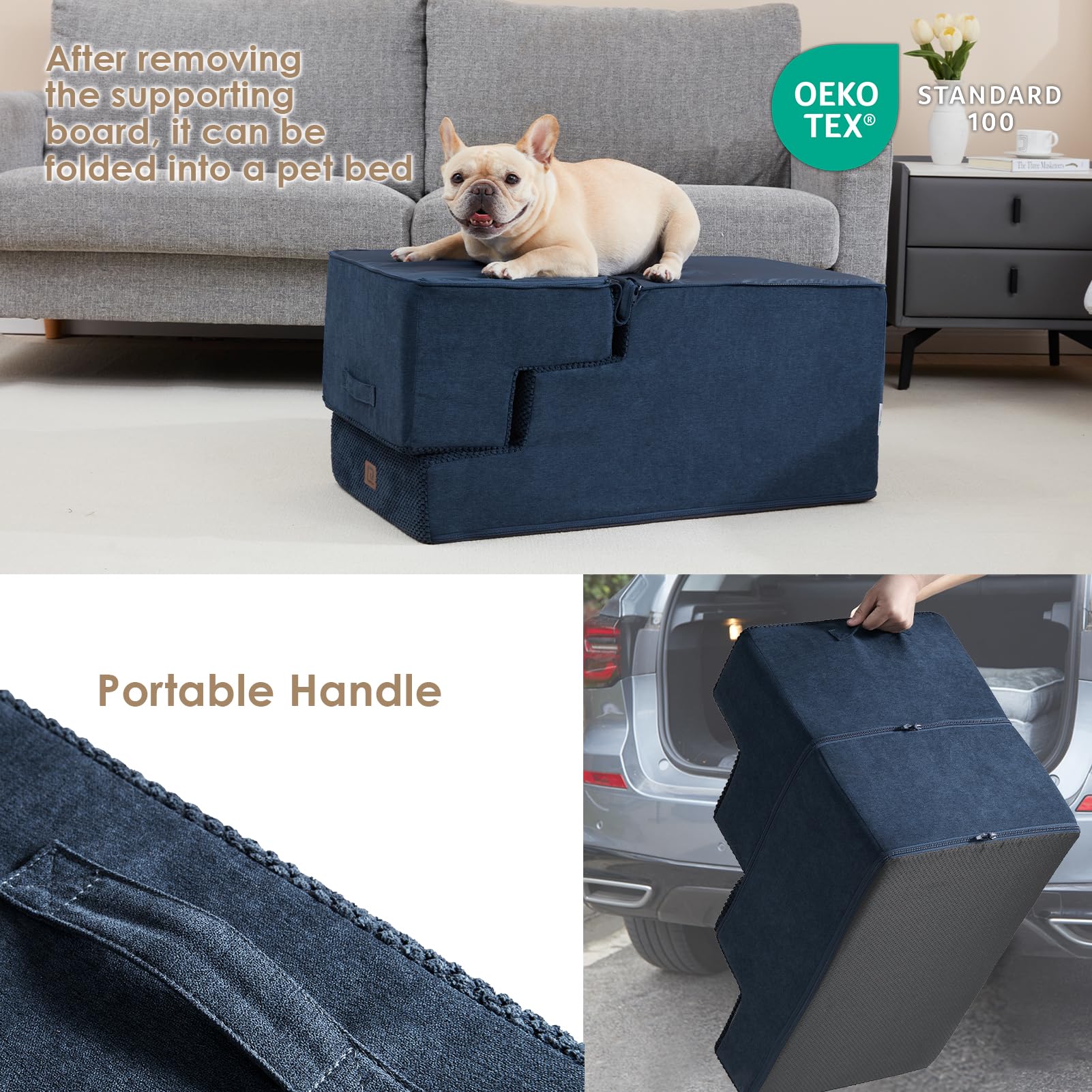 EHEYCIGA pet stairs non-slip surface for stable use