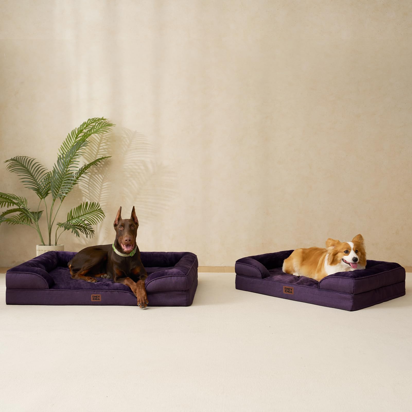 EHEYCIGA purple large dog bed fits big breeds