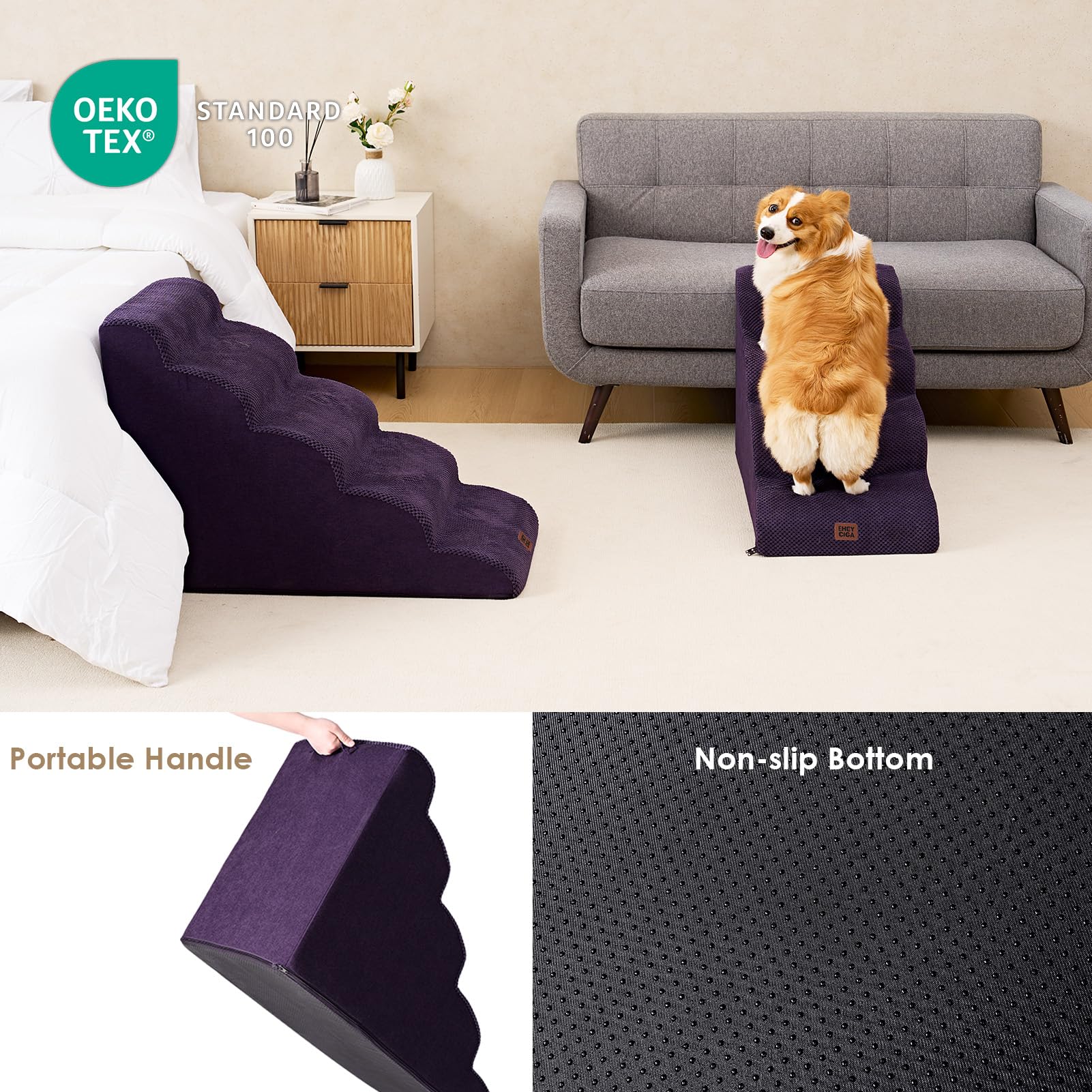 EHEYCIGA removable washable cover simplifies cleaning with bonded fleece.