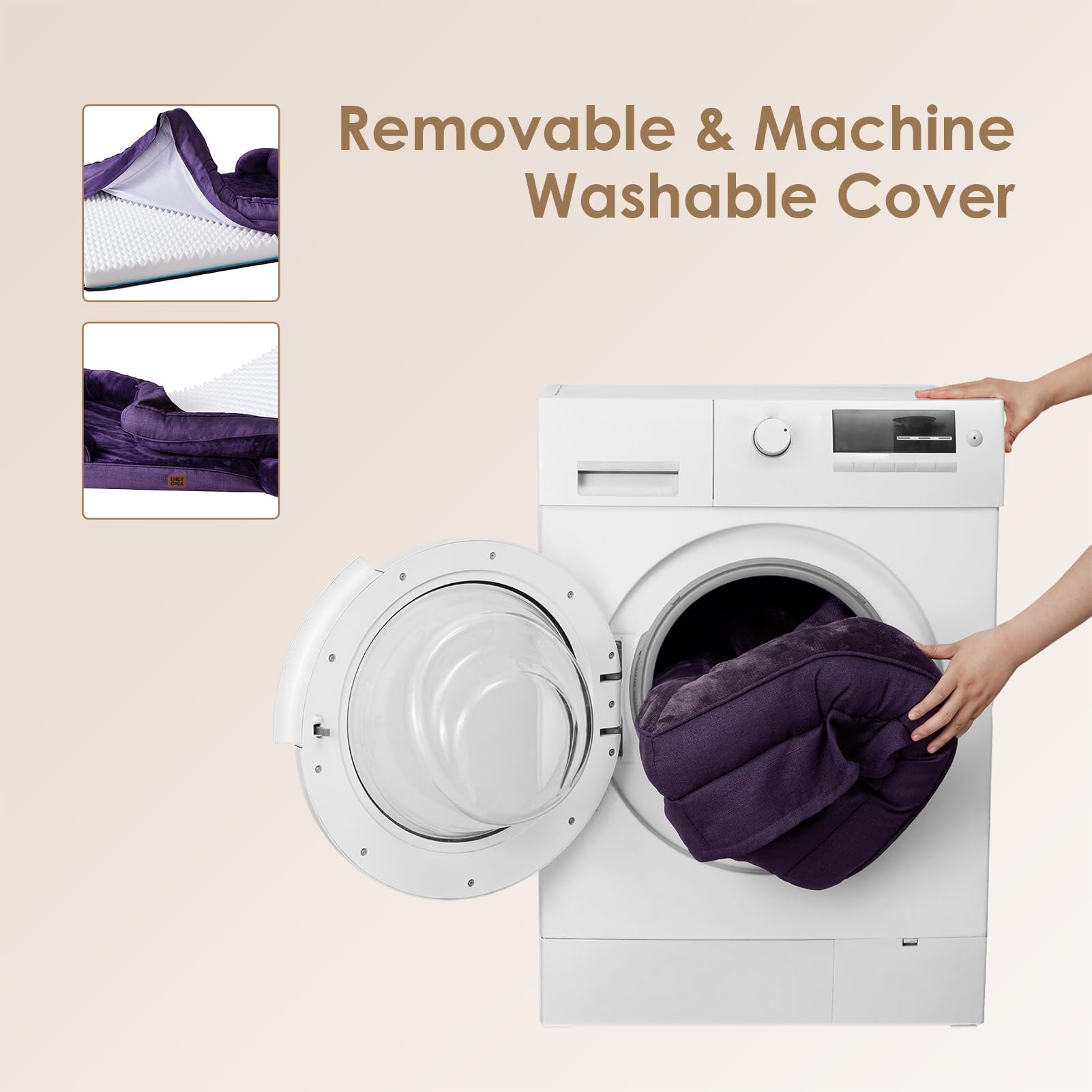 EHEYCIGA removable washable cover with zipper for easy cleaning.