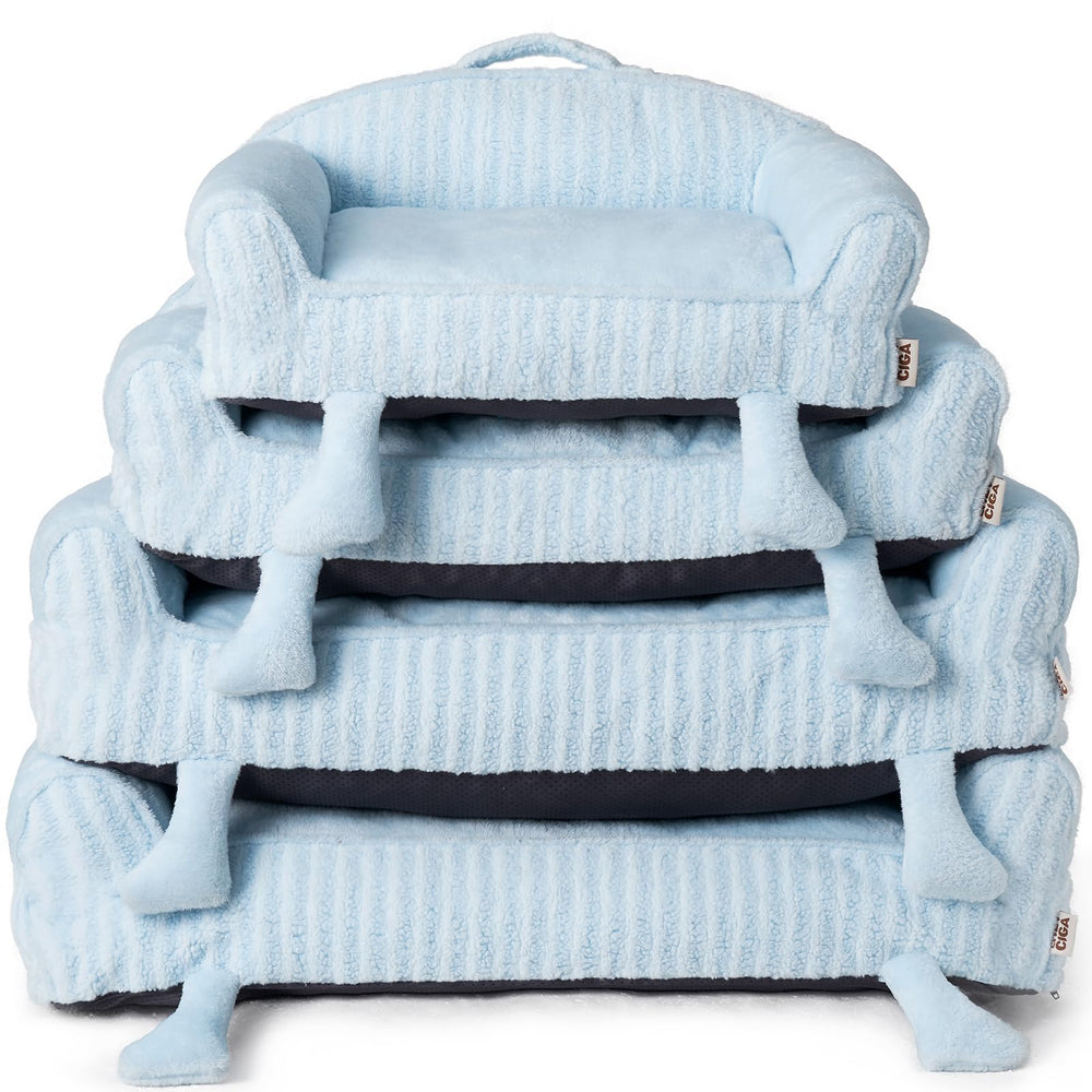 EHEYCIGA room setup in blue demonstrates versatile indoor pet lounging space