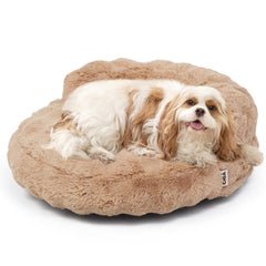EHEYCIGA small-dog-bed camel plush fur for cozy naps.