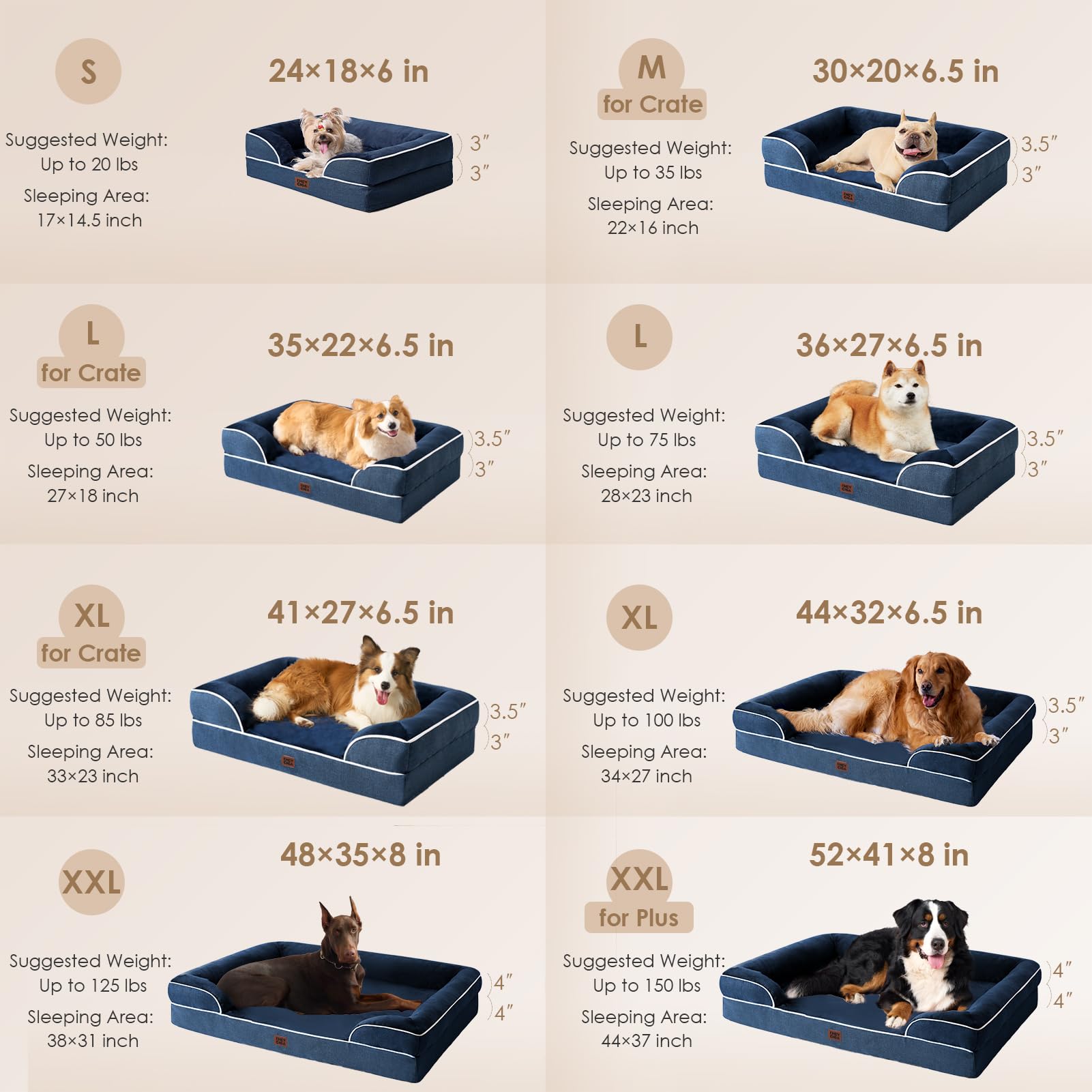 EHEYCIGA small dog bed with side bolster for secure snuggles