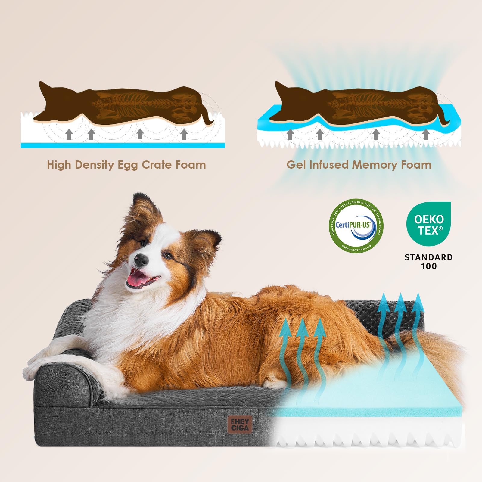 EHEYCIGA soft flannel sleeping surface adds cozy comfort