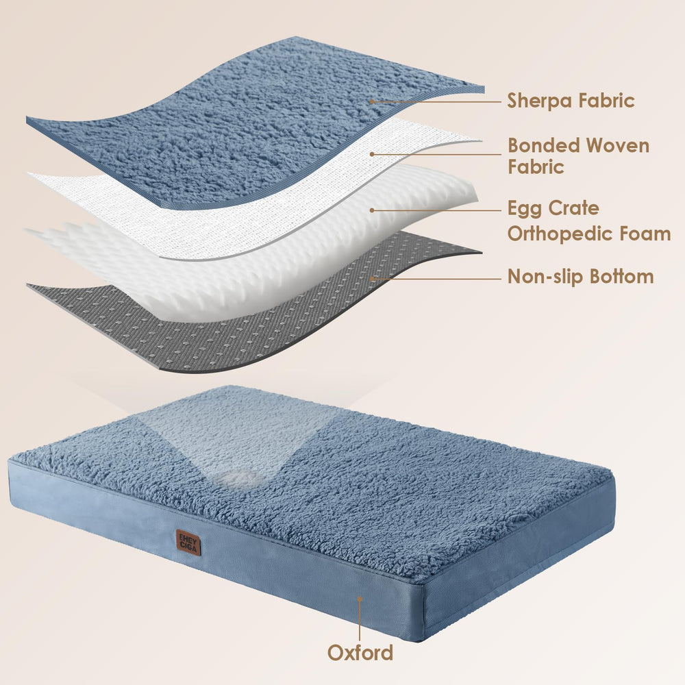 EHEYCIGA spa-blue bed with non-skid bottom keeps dogs steady.
