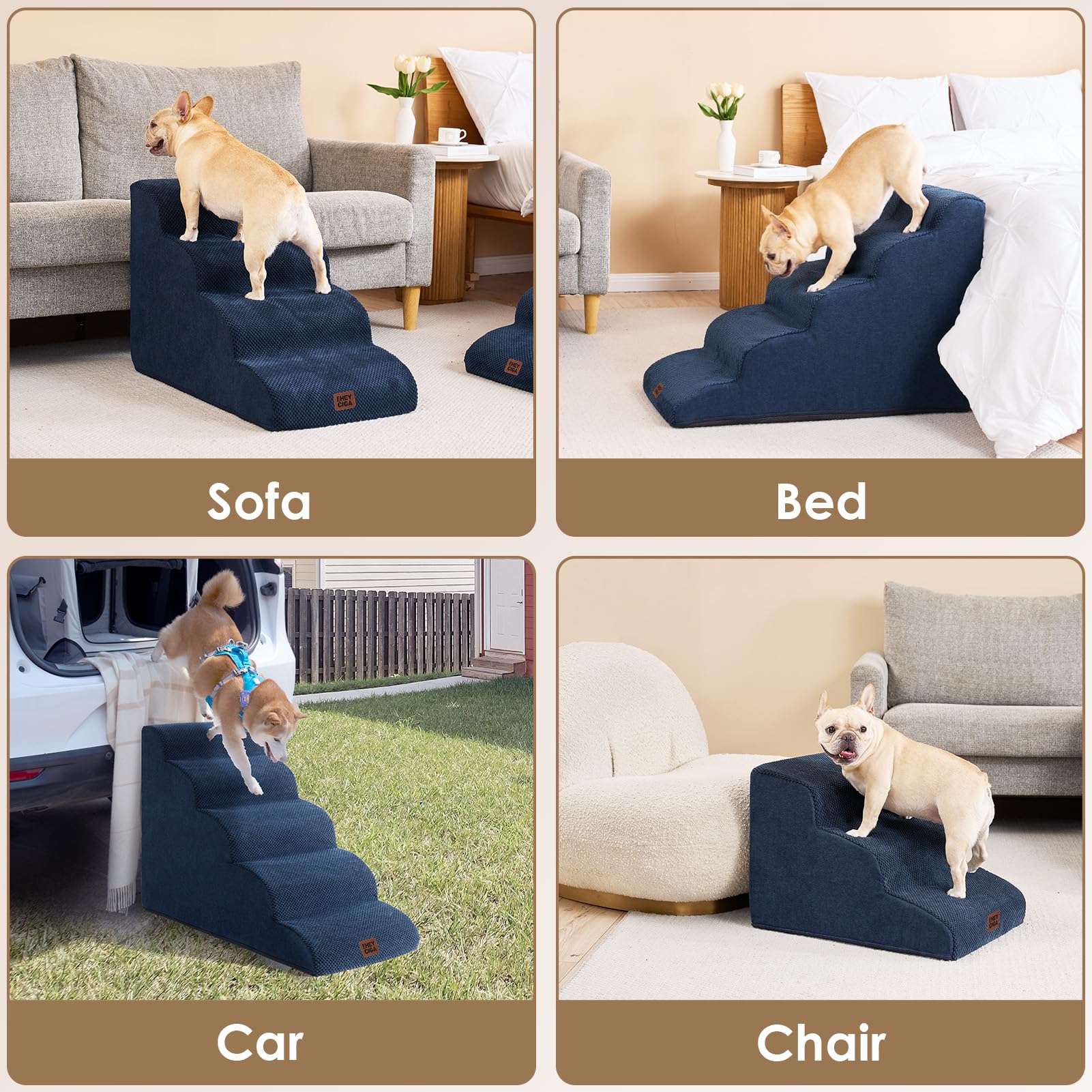 EHEYCIGA multi-step options adapt to bed or chair heights.