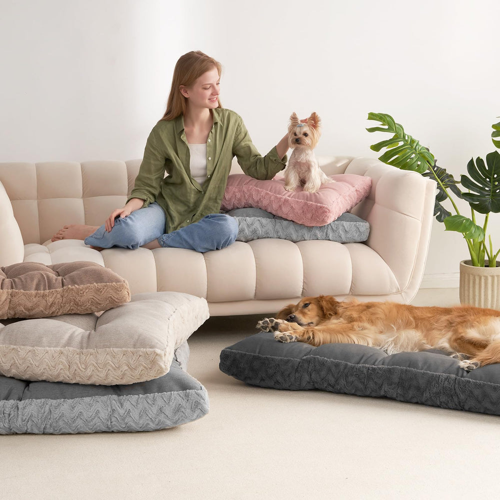 EHEYCIGA soft beige fabric bed complements home decor while comfort is prioritized.