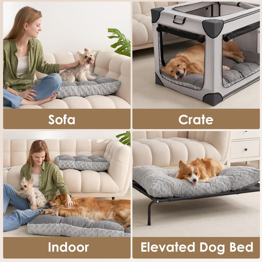 EHEYCYCIGA crate-compatible bed image highlights five-size versatility for different dogs.